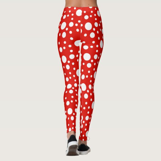 Leggings Pois blanc rouge (Dos)
