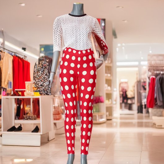 Leggings Pois blancs crémeux n'importe quelle couleur