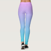 Leggings Pois blancs et Pastel Magenta Turquoise (Dos)