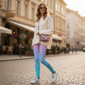 Leggings Pois blancs et Pastel Magenta Turquoise