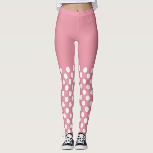 Leggings Pois blancs et roses (Devant)