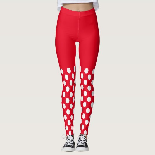 Leggings Pois blancs et rouges (Devant)
