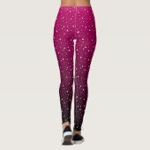 Leggings Pois blancs sur pourpre et dégradé noir. (Dos)