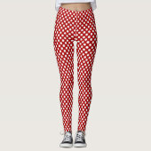 Leggings pois blancs sur rouge (Devant)
