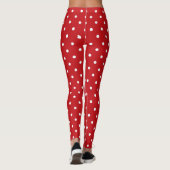 Leggings Pois blancs sur rouge festif | Motif classique (Dos)
