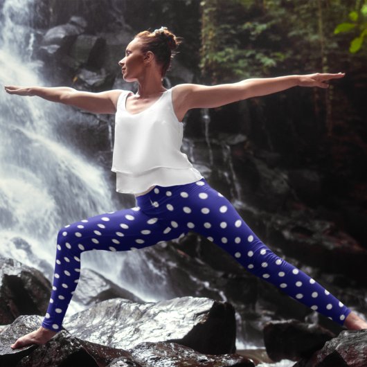 Leggings Pois bleu