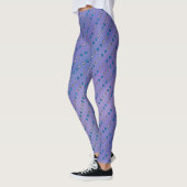 Leggings Pois Bleu & Argent sur Lavender CUTE ! (Gauche)