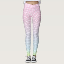 Leggings pois bleu rose jaune dégradé