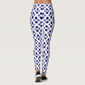 Leggings Pois bleus fêtes sur blanc (Dos)