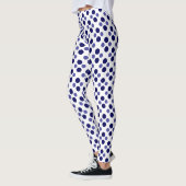 Leggings Pois bleus fêtes sur blanc (Gauche)