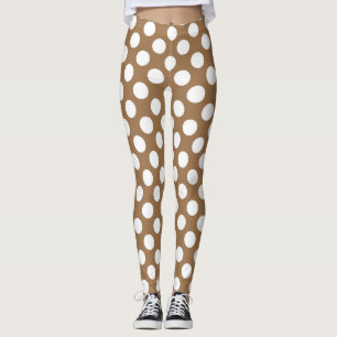Leggings pois Brown et blancs