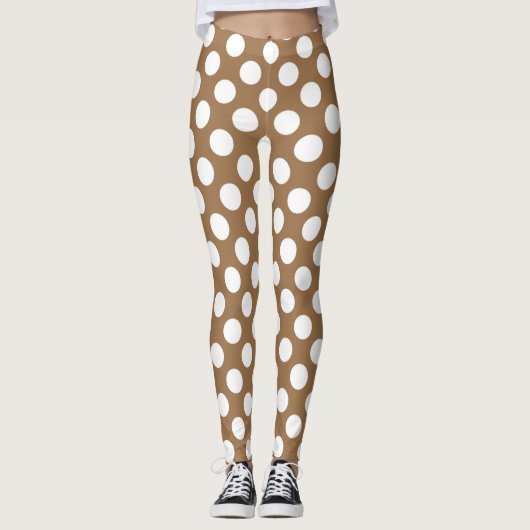 Leggings pois Brown et blancs (Devant)