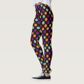 Leggings Pois citrouille, violet, vert et noir (Gauche)