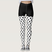 Leggings Pois classique noir et blanc sur (Devant)