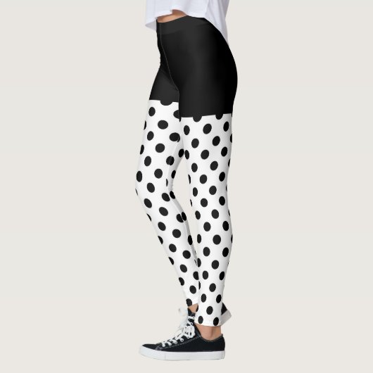 Leggings Pois classique noir et blanc sur (Gauche)