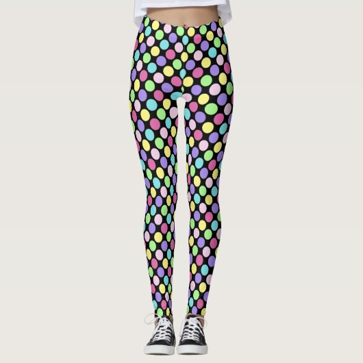 Leggings Pois colorés amusants (Devant)