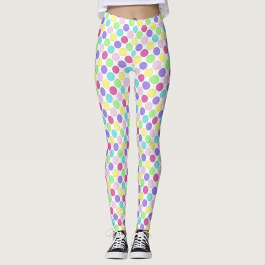 Leggings Pois colorés amusants (Devant)