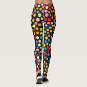 Leggings Pois colorés sur Arrière - plan foncé (Dos)