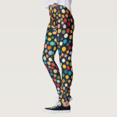 Leggings Pois colorés sur Arrière - plan foncé (Gauche)