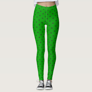 Leggings Pois de vert et de noir de chaux