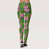 Leggings Pois doux et bourdons, vert et rose (Dos)