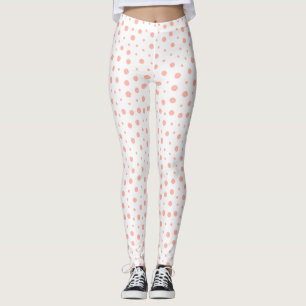 Leggings Pois élégant - blanc rose doux d'or