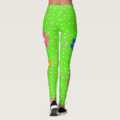 Leggings Pois et fleurs rose vif (Dos)