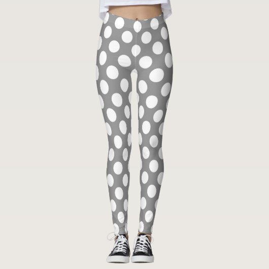 Leggings Pois gris et blanc (Devant)