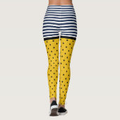 Leggings Pois jaune et noir, noir et blanc rayé (Dos)