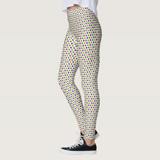 Leggings Pois jaune pourpre vert blanc Mardi Gras (Gauche)