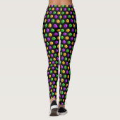 Leggings Pois jaune pourpre vert Noir Mardi Gras (Dos)