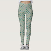 Leggings Pois Jumbo Bleu de la Marine sur Vert à Customiser (Devant)