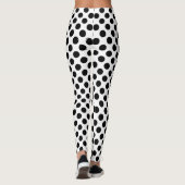 Leggings Pois, Motif Polka Dot, noir et blanc (Dos)