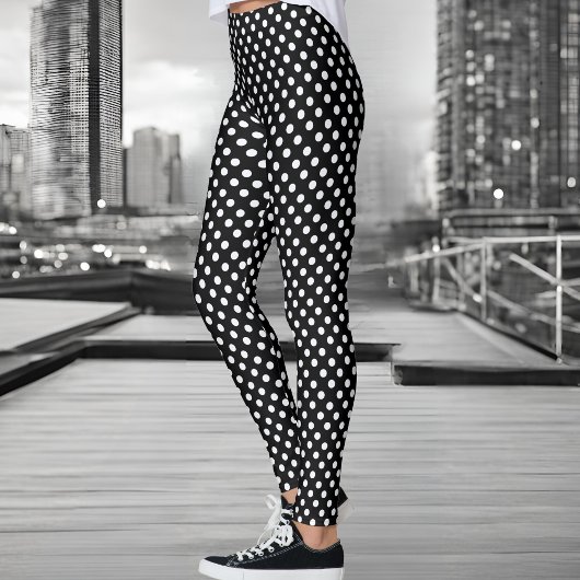 Leggings Pois noir et blanc