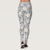 Leggings Pois noir et blanc rétro avec étoiles (Dos)