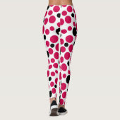 Leggings pois noir rouge rétro sur arrière - plan blanc (Dos)