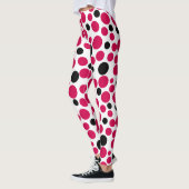 Leggings pois noir rouge rétro sur arrière - plan blanc (Gauche)