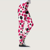 Leggings pois noir rouge rétro sur arrière - plan blanc (Droite)