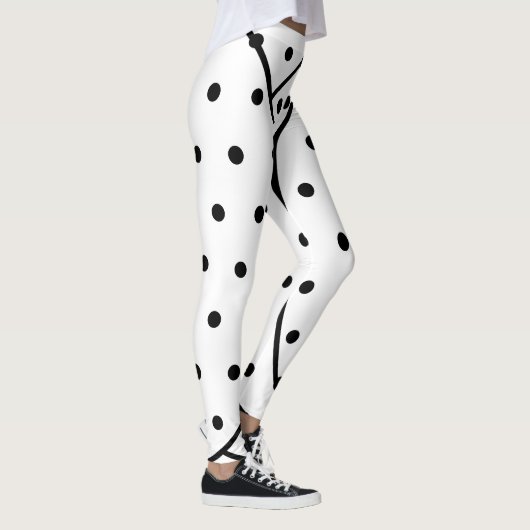 Leggings Pois noirs géométriques (Droite)