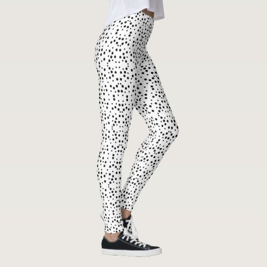 Leggings Pois noirs géométriques sur pattes blanches (Droite)