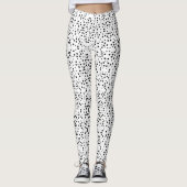Leggings Pois noirs géométriques sur pattes blanches (Devant)