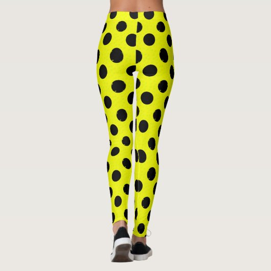 Leggings Pois noirs jaunes (Dos)