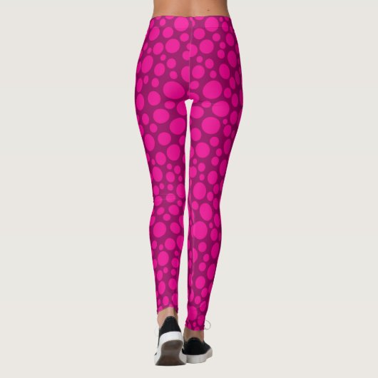 Leggings Pois rose cercles point imprimer (Dos)