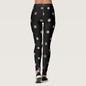 Leggings pois rose de noir d'or de faux élégant (Dos)