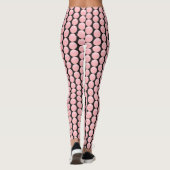 Leggings Pois rose rose voyants sur noir (Dos)