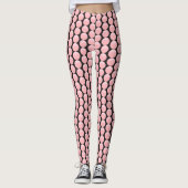 Leggings Pois rose rose voyants sur noir (Devant)