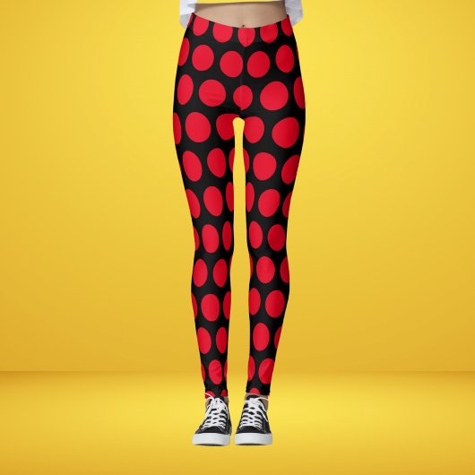 Leggings Pois Rouge Et Noir
