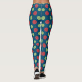 Leggings Pois rouges, verts Jumbo sur le bleu pour Customis (Dos)