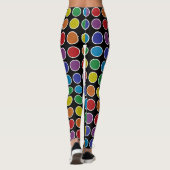 Leggings Pois statique d'arc-en-ciel décrit par blanc (Dos)