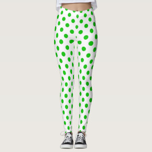 Leggings Pois verts Arrière - plans blancs
